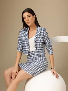 Chemistry Printed Blazer & Skirt
