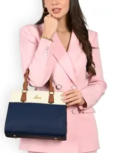 Lavie Colourblocked Structured Satchel with Tasselled
