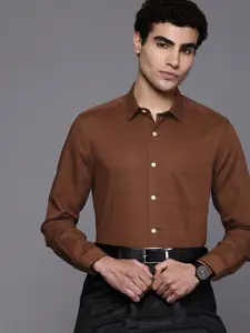 Louis Philippe Classic Fit Cotton Linen Formal Shirt