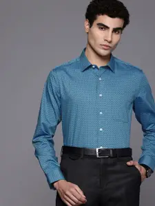 Louis Philippe Slim Fit Micro Checks Pure Cotton Formal Shirt