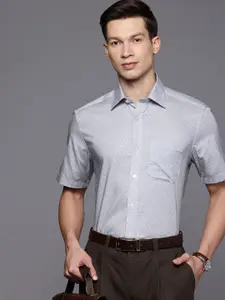 Louis Philippe Classic Fit Micro Ditsy Printed Pure Cotton  Formal Shirt