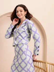 Mast & Harbour Checked Blazer with Skirt Co-ord set