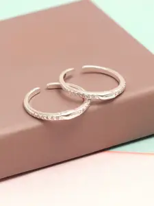 LeCalla Rhodium-Plated Toe Rings