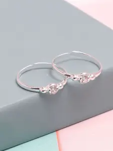 LeCalla Rhodium-Plated Toe Rings