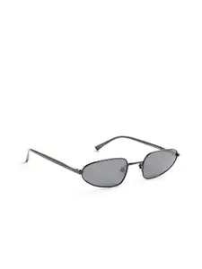 OPIUM Women Black Oval Polarised and UV Protected Lens Metal Sunglasses OP-10313-C01-54