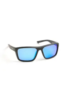 OPIUM Men Black Sports Polarised and UV Protected Lens Plastic Sunglasses for Men