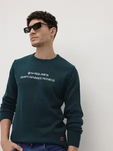 The Roadster Life Co. Typography Acrylic Pullover with Embroidered Detail