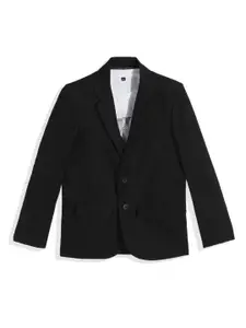 CHARCHIT Boys Checked Single-Breasted Party Blazer With T-Shirt