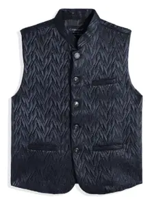 CHARCHIT Boys Herringbone Printed Nehru Jackets