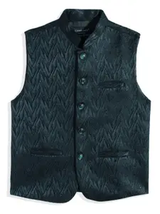 CHARCHIT Boys Chevron Print Nehru Jacket