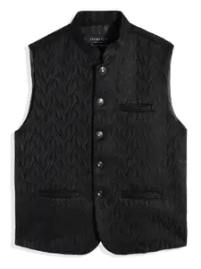 CHARCHIT Boys Chevron Print Nehru Jacket