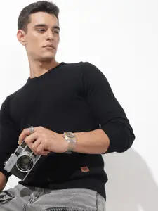 The Roadster Lifestyle Co. Men Self Design Pullover