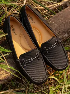 Indifeet Women Striped PU Loafers
