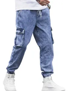 R.Code by The Roadster Life Co. Men Regular Fit High-Rise Cargo Styles Stretchable Jeans