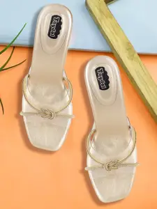 TAYDOL Women Embellished Block Heel Sandals