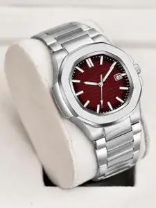 Shocknshop Men Alloy Dial & Stainless Steel Straps Analogue Multi Function Watch MT804