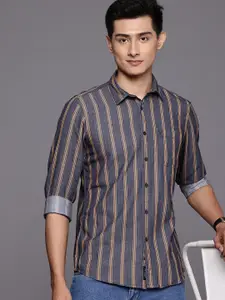 Allen Solly Pure Cotton Custom Slim Fit Striped Casual Shirt