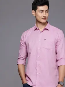 Allen Solly Pure Cotton Self Design Classic Fit Casual Shirt