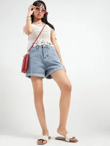 Sera Women High-Rise Denim Denim Shorts