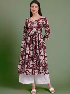 DHAKRE FASHION Women Floral Printed Empire Style Pure Cotton Kurta