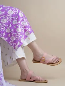 Shoetopia Women One Toe Flats with Buckles