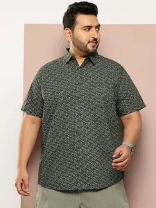 Thomas Scott Men Plus Size Premium Printed Pure Cotton Casual Shirt