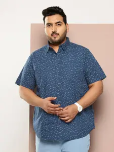 Thomas Scott Plus Size Premium Abstract Printed Pure Cotton Casual Shirt