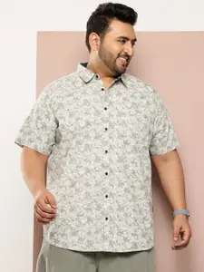 Thomas Scott Plus Size Premium Floral Printed Pure Cotton Casual Shirt
