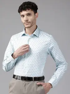 Blackberrys India Fit Micro Floral Print Pure Cotton Slim Fit Formal Shirt