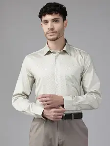 Blackberrys India Fit Micro or Ditsy Print Pure Cotton Slim Fit Formal Shirt