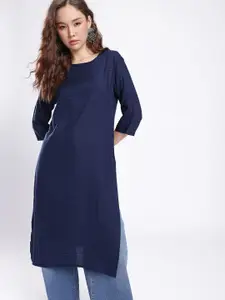 Anouk Rustic Horizontal Striped Straight Kurta