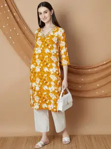 Melange by Lifestyle Women Floral Printed Straight Kurta