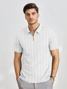 Moda Rapido Men Striped Polo Collar Slim Fit T-shirt