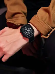 Daniel Hechter Paris Belleville Collection Multi Functional Watch for Men with Square Dial