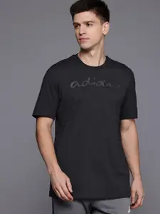 ADIDAS Brand Logo Embroidered Pure Cotton Regular Fit T-shirt