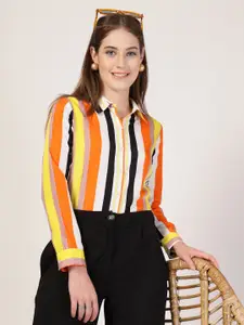 Style Quotient Women Smart Vertical Stripes Formal Shirt
