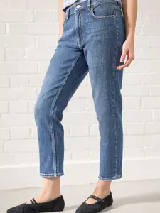 NEXT Women Regular Fit Mid-Rise Light Fade Cropped Stretchable Jeans