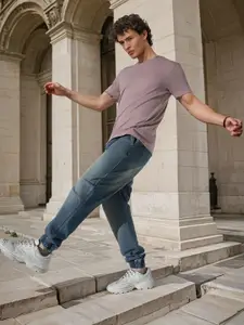 Hubberholme Men Comfort Relaxed Fit Mid-Rise Jogger Jeans