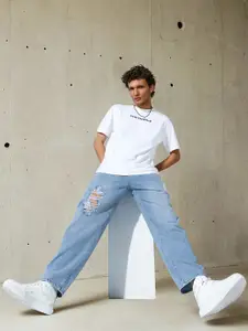 Hubberholme Men Comfort Cotton Relaxed Fit Mid-Rise Distress Jeans