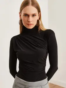 Olalook Women Solid High Neck Top