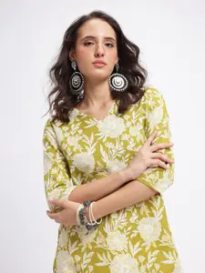 Anouk Rustic Floral Print Straight Kurta