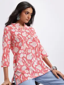 Anouk Rustic Floral Printed Mandarin Collar Straight Kurti