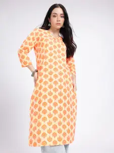 Anouk Rustic V-Neck Ethnic Motifs Printed Straight Kurta