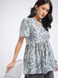 Anouk Rustic Floral Printed A-Line Kurti