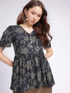 Anouk Rustic Abstract Printed A-Line Kurti