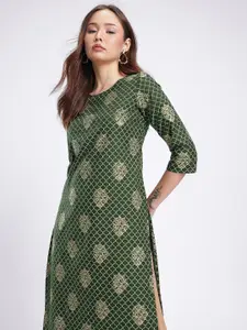 Anouk Rustic Ethnic Motifs Printed Straight Kurta
