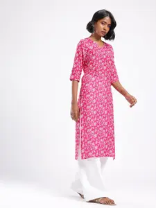 Anouk Rustic Floral Printed Straight Kurta