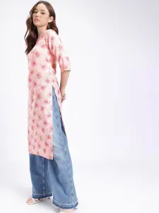 Anouk Rustic Floral Printed Straight Kurta