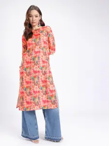 Anouk Rustic Floral Printed Straight Kurta
