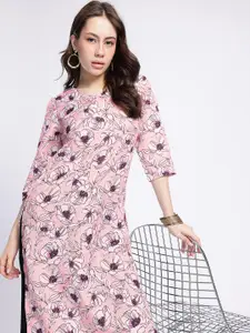 Anouk Rustic V-Neck Floral Printed Straight Kurta